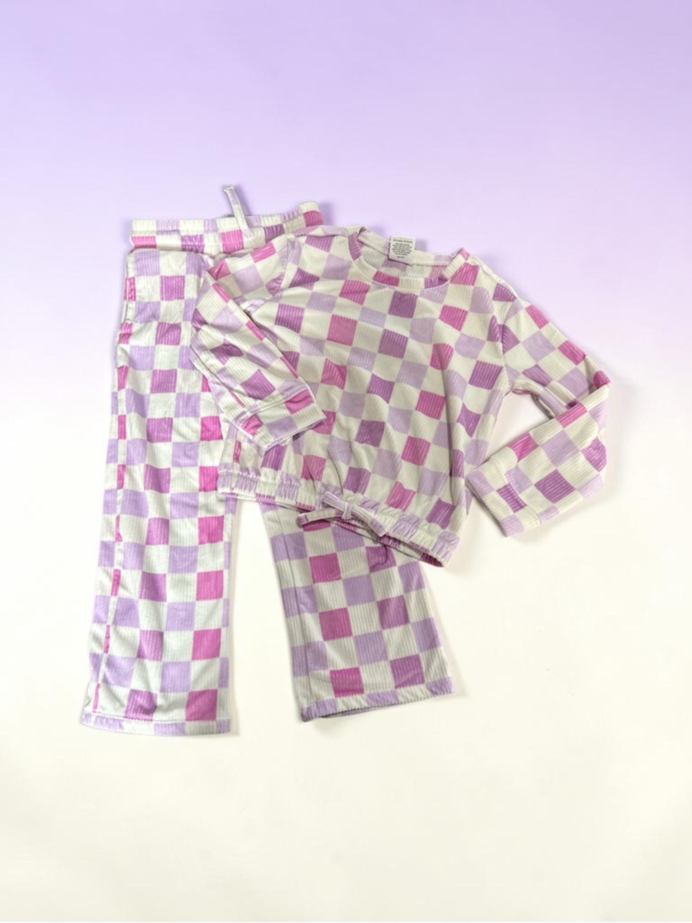Girls Lavender Checkerboard 2 Piece Set (6X)
